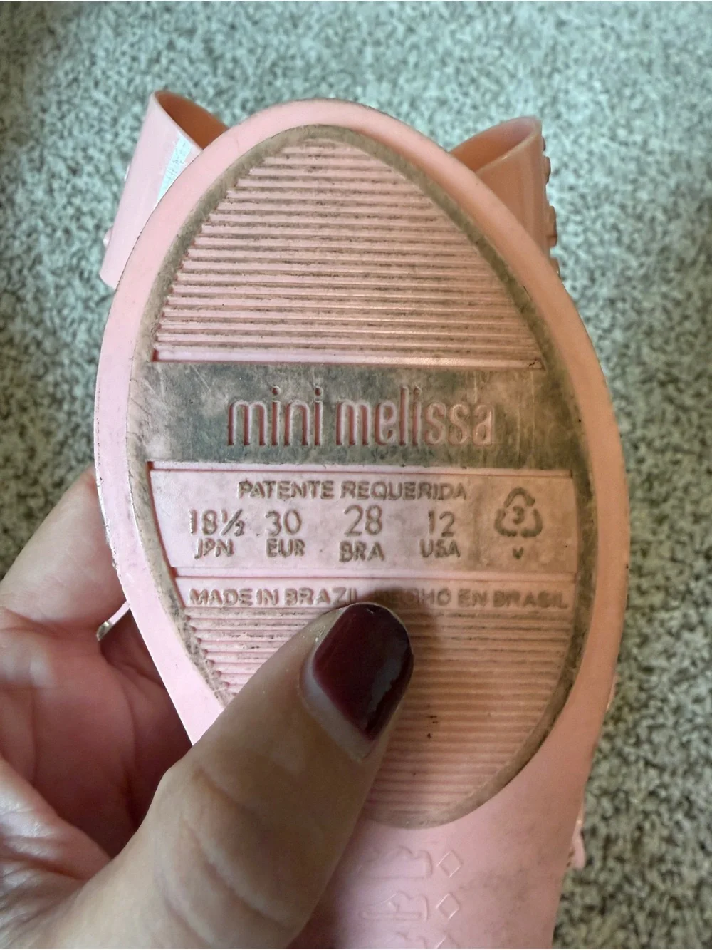 Mini Melissa Pink Jelly Flats with Bow Detail